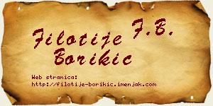 Filotije Borikić vizit kartica